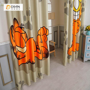 DIHIN HOME 3D Printed Garfield Blackout Curtains ,Window Curtains Grommet Curtain For Living Room ,39x102-inch,2 Panels Included Roman Shades Curtains Window Blinds custom curtains blackout curtains curtains for living room sheer curtains curtain fabric linen curtains kitchen curtains velvet curtains pinch pleat curtains bay window curtains outdoor curtains pleated curtains floral curtains dining room curtains kitchen valances drapes for bedroom patio curtains nursery curtains grommet curtains