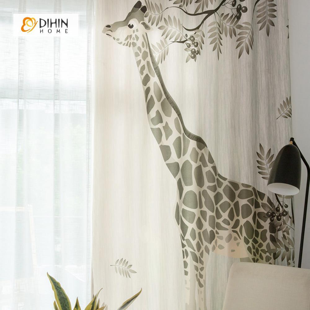 DIHIN HOME 3D Printed Giraffe Blackout Curtains ,Window Curtains Grommet Curtain For Living Room ,39x102-inch,2 Panels Included Roman Shades Curtains Window Blinds custom curtains blackout curtains curtains for living room sheer curtains curtain fabric linen curtains kitchen curtains velvet curtains pinch pleat curtains bay window curtains outdoor curtains pleated curtains floral curtains dining room curtains kitchen valances drapes for bedroom patio curtains nursery curtains grommet curtains