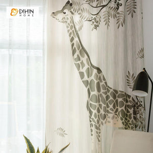 DIHIN HOME 3D Printed Giraffe Blackout Curtains ,Window Curtains Grommet Curtain For Living Room ,39x102-inch,2 Panels Included Roman Shades Curtains Window Blinds custom curtains blackout curtains curtains for living room sheer curtains curtain fabric linen curtains kitchen curtains velvet curtains pinch pleat curtains bay window curtains outdoor curtains pleated curtains floral curtains dining room curtains kitchen valances drapes for bedroom patio curtains nursery curtains grommet curtains