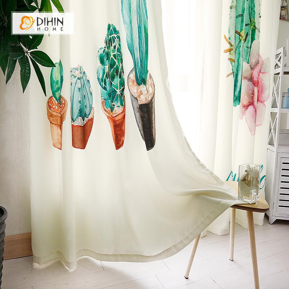 DIHIN HOME 3D Printed Green Cactus Blackout Curtains ,Window Curtains Grommet Curtain For Living Room ,39x102-inch,2 Panels Included Roman Shades Curtains Window Blinds custom curtains blackout curtains curtains for living room sheer curtains curtain fabric linen curtains kitchen curtains velvet curtains pinch pleat curtains bay window curtains outdoor curtains pleated curtains floral curtains dining room curtains kitchen valances drapes for bedroom patio curtains nursery curtains grommet curtains