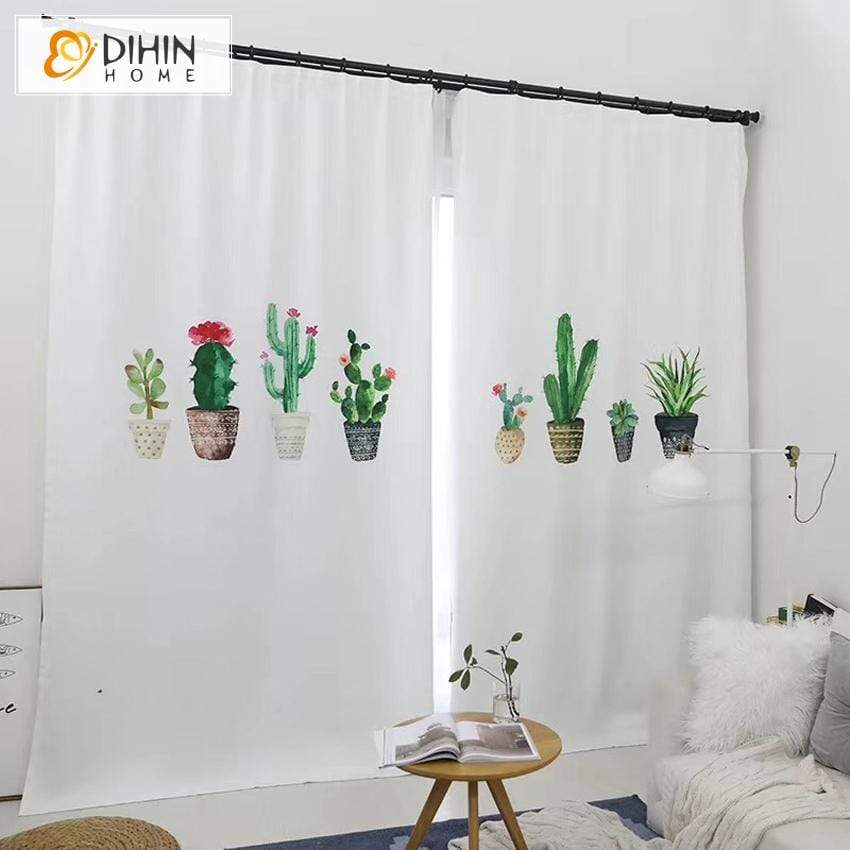 DIHIN HOME 3D Printed Green Cactus Blackout Curtains,Window Curtains Grommet Curtain For Living Room ,39x102-inch,2 Panels Included Roman Shades Curtains Window Blinds custom curtains blackout curtains curtains for living room sheer curtains curtain fabric linen curtains kitchen curtains velvet curtains pinch pleat curtains bay window curtains outdoor curtains pleated curtains floral curtains dining room curtains kitchen valances drapes for bedroom patio curtains nursery curtains grommet curtains