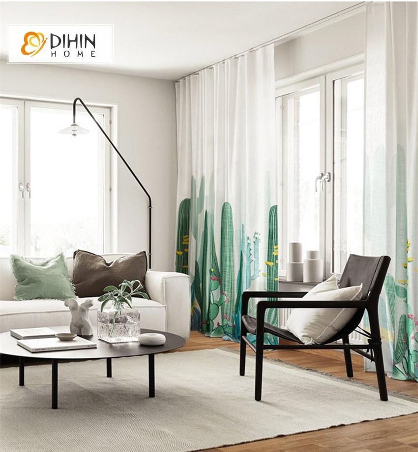 DIHIN HOME 3D Printed Green Cactus Blackout Curtains ,Window Curtains Grommet Curtain For Living Room ,39x102-inch,2 Panels Included Roman Shades Curtains Window Blinds custom curtains blackout curtains curtains for living room sheer curtains curtain fabric linen curtains kitchen curtains velvet curtains pinch pleat curtains bay window curtains outdoor curtains pleated curtains floral curtains dining room curtains kitchen valances drapes for bedroom patio curtains nursery curtains grommet curtains