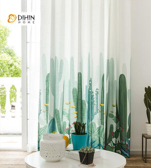DIHIN HOME 3D Printed Green Cactus Blackout Curtains ,Window Curtains Grommet Curtain For Living Room ,39x102-inch,2 Panels Included Roman Shades Curtains Window Blinds custom curtains blackout curtains curtains for living room sheer curtains curtain fabric linen curtains kitchen curtains velvet curtains pinch pleat curtains bay window curtains outdoor curtains pleated curtains floral curtains dining room curtains kitchen valances drapes for bedroom patio curtains nursery curtains grommet curtains