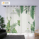 DIHIN HOME 3D Printed Green Elk and Leaf Blackout Curtains ,Window Curtains Grommet Curtain For Living Room ,39x102-inch,2 Panels Included Roman Shades Curtains Window Blinds custom curtains blackout curtains curtains for living room sheer curtains curtain fabric linen curtains kitchen curtains velvet curtains pinch pleat curtains bay window curtains outdoor curtains pleated curtains floral curtains dining room curtains kitchen valances drapes for bedroom patio curtains nursery curtains grommet curtains