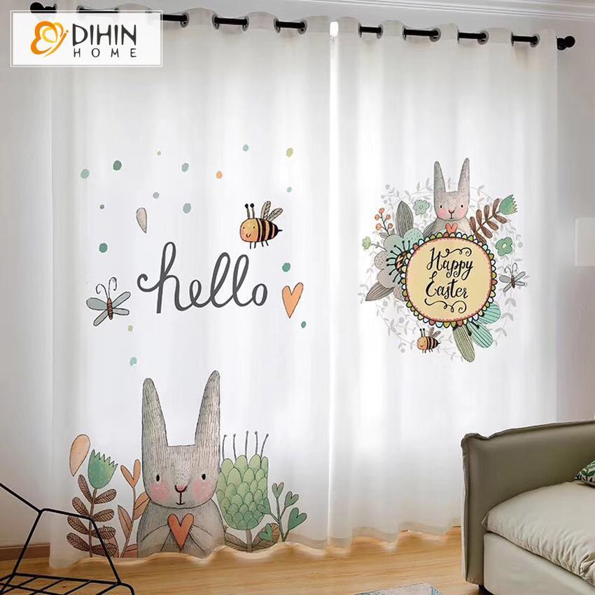 DIHIN HOME 3D Printed Happy Life Blackout Curtains,Window Curtains Grommet Curtain For Living Room ,39x102-inch,2 Panels Included Roman Shades Curtains Window Blinds custom curtains blackout curtains curtains for living room sheer curtains curtain fabric linen curtains kitchen curtains velvet curtains pinch pleat curtains bay window curtains outdoor curtains pleated curtains floral curtains dining room curtains kitchen valances drapes for bedroom patio curtains nursery curtains grommet curtains