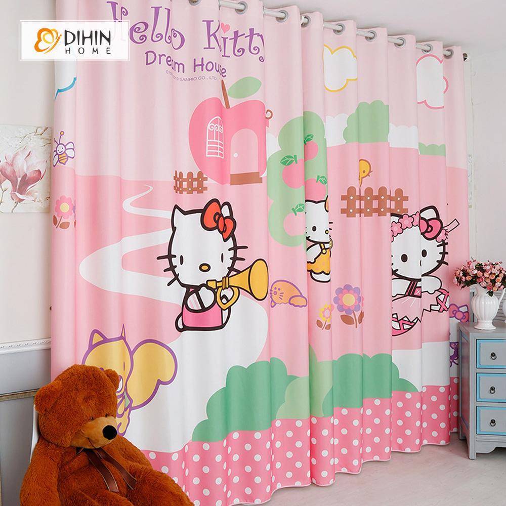 DIHIN HOME 3D Printed Hello Kitty Blackout Curtains ,Window Curtains Grommet Curtain For Living Room ,39x102-inch,2 Panels Included Roman Shades Curtains Window Blinds custom curtains blackout curtains curtains for living room sheer curtains curtain fabric linen curtains kitchen curtains velvet curtains pinch pleat curtains bay window curtains outdoor curtains pleated curtains floral curtains dining room curtains kitchen valances drapes for bedroom patio curtains nursery curtains grommet curtains