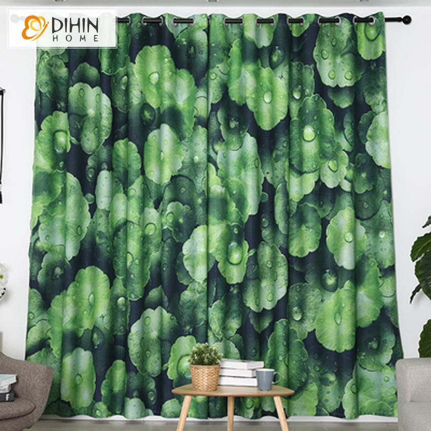 DIHIN HOME 3D Printed Intensive Green Leaves Blackout Curtains,Window Curtains Grommet Curtain For Living Room ,39x102-inch,2 Panels Include Roman Shades Curtains Window Blinds custom curtains blackout curtains curtains for living room sheer curtains curtain fabric linen curtains kitchen curtains velvet curtains pinch pleat curtains bay window curtains outdoor curtains pleated curtains floral curtains dining room curtains kitchen valances drapes for bedroom patio curtains nursery curtains grommet curtains