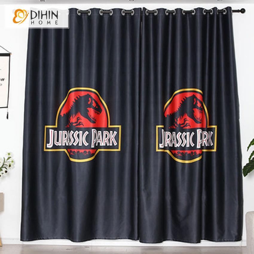 DIHIN HOME 3D Printed Jurassic Park Blackout Curtains,Window Curtains Grommet Curtain For Living Room ,39x102-inch,2 Panels Include Roman Shades Curtains Window Blinds custom curtains blackout curtains curtains for living room sheer curtains curtain fabric linen curtains kitchen curtains velvet curtains pinch pleat curtains bay window curtains outdoor curtains pleated curtains floral curtains dining room curtains kitchen valances drapes for bedroom patio curtains nursery curtains grommet curtains