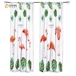 DIHIN HOME 3D Printed Leaves and Crane Blackout Curtains ,Window Curtains Grommet Curtain For Living Room ,39x102-inch,2 Panels Included Roman Shades Curtains Window Blinds custom curtains blackout curtains curtains for living room sheer curtains curtain fabric linen curtains kitchen curtains velvet curtains pinch pleat curtains bay window curtains outdoor curtains pleated curtains floral curtains dining room curtains kitchen valances drapes for bedroom patio curtains nursery curtains grommet curtains