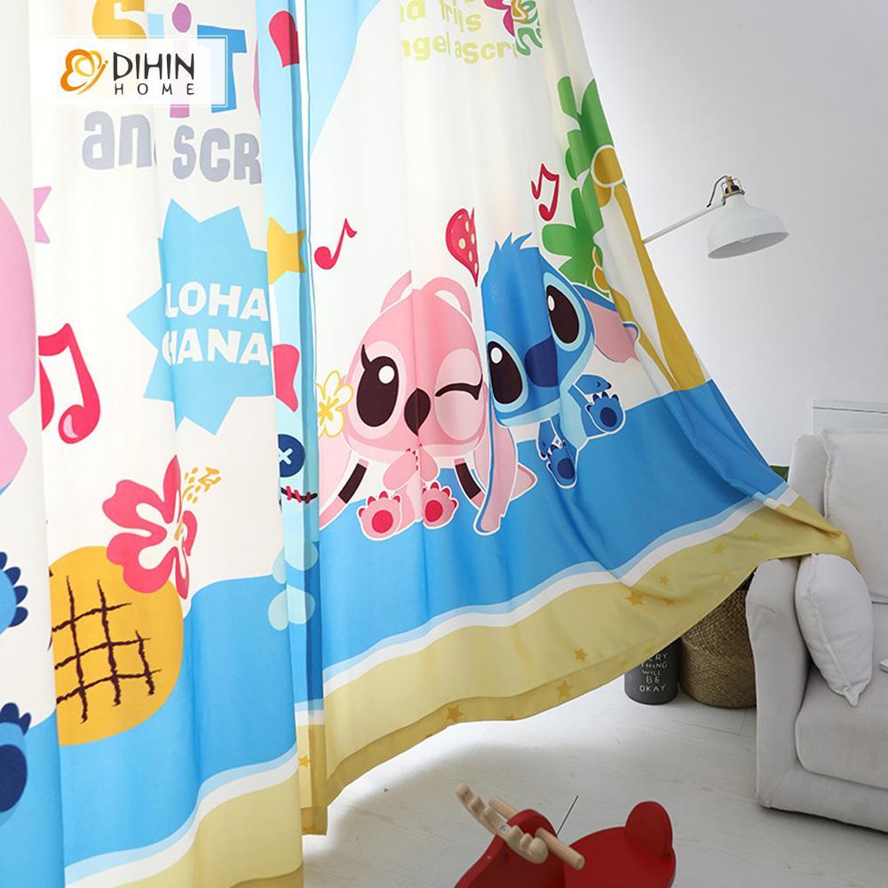 DIHIN HOME 3D Printed Lilo & Stitch Blackout Curtains ,Window Curtains Grommet Curtain For Living Room ,39x102-inch,2 Panels Included Roman Shades Curtains Window Blinds custom curtains blackout curtains curtains for living room sheer curtains curtain fabric linen curtains kitchen curtains velvet curtains pinch pleat curtains bay window curtains outdoor curtains pleated curtains floral curtains dining room curtains kitchen valances drapes for bedroom patio curtains nursery curtains grommet curtains