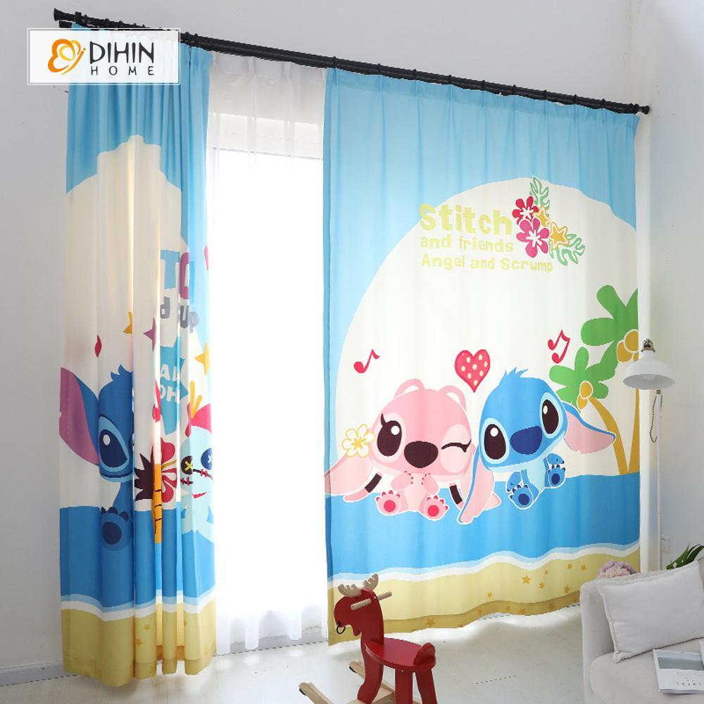 DIHIN HOME 3D Printed Lilo & Stitch Blackout Curtains ,Window Curtains Grommet Curtain For Living Room ,39x102-inch,2 Panels Included Roman Shades Curtains Window Blinds custom curtains blackout curtains curtains for living room sheer curtains curtain fabric linen curtains kitchen curtains velvet curtains pinch pleat curtains bay window curtains outdoor curtains pleated curtains floral curtains dining room curtains kitchen valances drapes for bedroom patio curtains nursery curtains grommet curtains