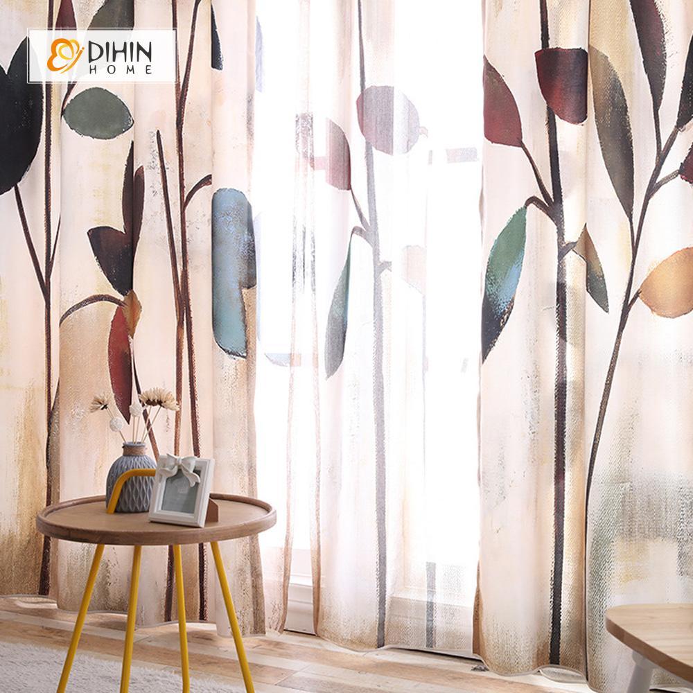 DIHIN HOME 3D Printed Long Leaves Blackout Curtains ,Window Curtains Grommet Curtain For Living Room ,39x102-inch,2 Panels Included Roman Shades Curtains Window Blinds custom curtains blackout curtains curtains for living room sheer curtains curtain fabric linen curtains kitchen curtains velvet curtains pinch pleat curtains bay window curtains outdoor curtains pleated curtains floral curtains dining room curtains kitchen valances drapes for bedroom patio curtains nursery curtains grommet curtains