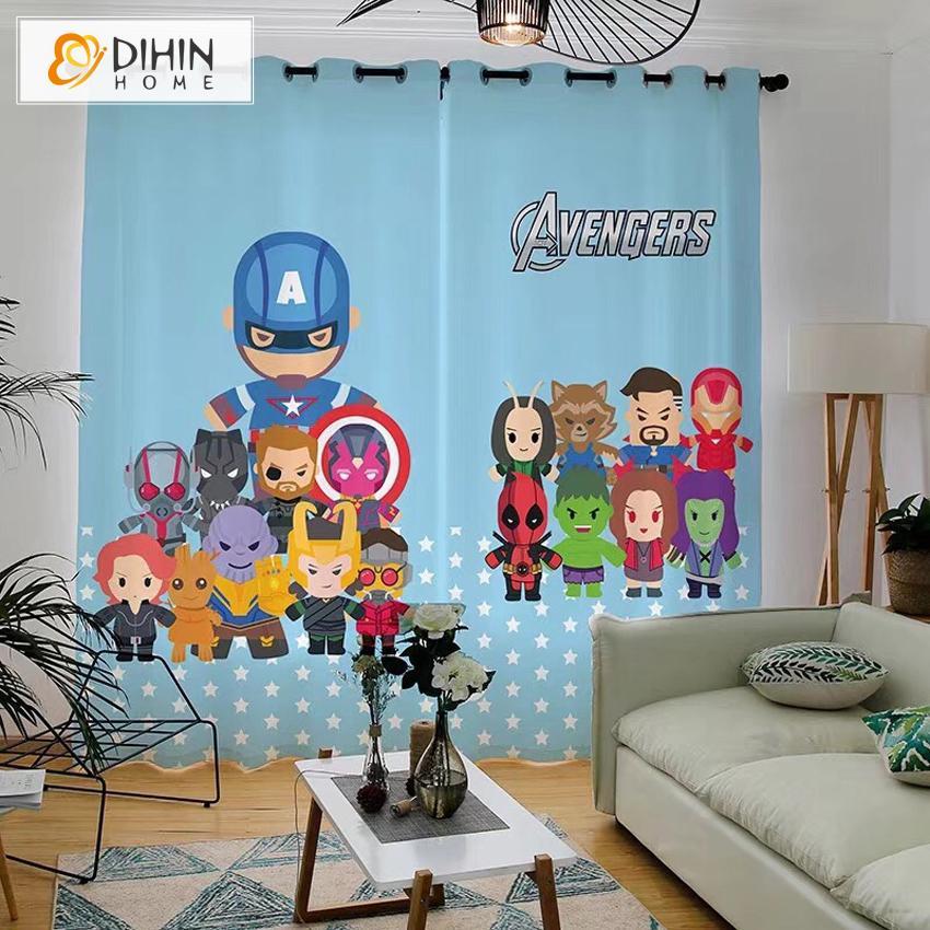 DIHIN HOME 3D Printed Marvel Heros Style 6 Blackout Curtains,Window Curtains Grommet Curtain For Living Room ,39x102-inch,2 Panels Included Roman Shades Curtains Window Blinds custom curtains blackout curtains curtains for living room sheer curtains curtain fabric linen curtains kitchen curtains velvet curtains pinch pleat curtains bay window curtains outdoor curtains pleated curtains floral curtains dining room curtains kitchen valances drapes for bedroom patio curtains nursery curtains grommet curtains