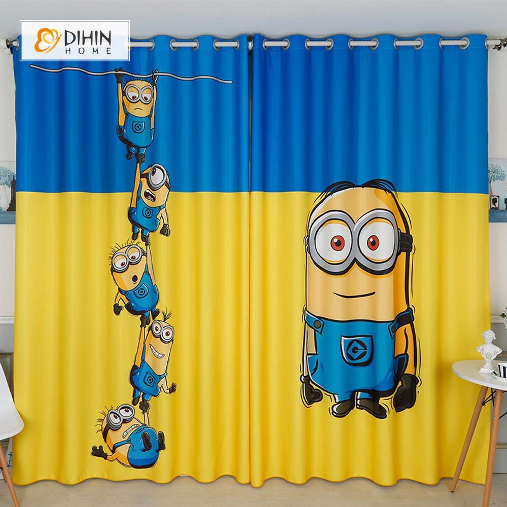 DIHIN HOME 3D Printed Minions Blackout Curtains ,Window Curtains Grommet Curtain For Living Room ,39x102-inch,2 Panels Included Roman Shades Curtains Window Blinds custom curtains blackout curtains curtains for living room sheer curtains curtain fabric linen curtains kitchen curtains velvet curtains pinch pleat curtains bay window curtains outdoor curtains pleated curtains floral curtains dining room curtains kitchen valances drapes for bedroom patio curtains nursery curtains grommet curtains