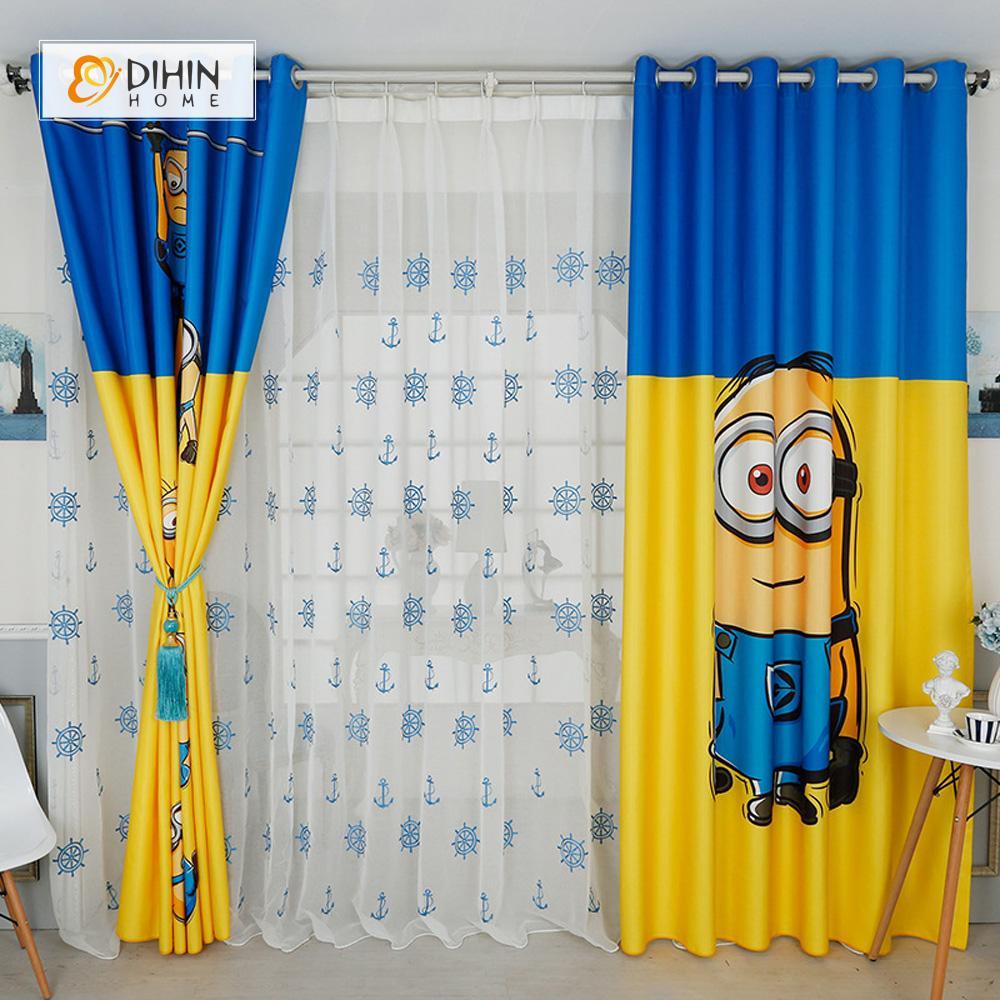 DIHIN HOME 3D Printed Minions Blackout Curtains ,Window Curtains Grommet Curtain For Living Room ,39x102-inch,2 Panels Included Roman Shades Curtains Window Blinds custom curtains blackout curtains curtains for living room sheer curtains curtain fabric linen curtains kitchen curtains velvet curtains pinch pleat curtains bay window curtains outdoor curtains pleated curtains floral curtains dining room curtains kitchen valances drapes for bedroom patio curtains nursery curtains grommet curtains