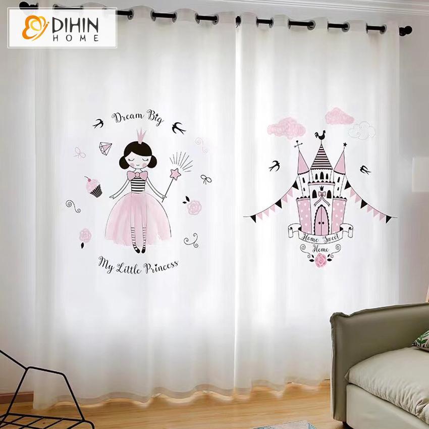 DIHIN HOME 3D Printed My Little Princess Blackout Curtains,Window Curtains Grommet Curtain For Living Room ,39x102-inch,2 Panels Included Roman Shades Curtains Window Blinds custom curtains blackout curtains curtains for living room sheer curtains curtain fabric linen curtains kitchen curtains velvet curtains pinch pleat curtains bay window curtains outdoor curtains pleated curtains floral curtains dining room curtains kitchen valances drapes for bedroom patio curtains nursery curtains grommet curtains