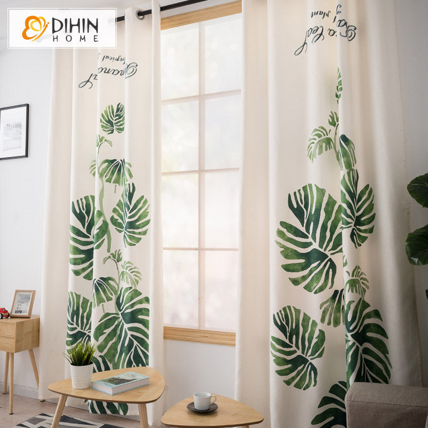 DIHIN HOME 3D Printed Natural Banana Leaves Blackout Curtains,Window Curtains Grommet Curtain For Living Room ,39x102-inch,2 Panels Included Roman Shades Curtains Window Blinds custom curtains blackout curtains curtains for living room sheer curtains curtain fabric linen curtains kitchen curtains velvet curtains pinch pleat curtains bay window curtains outdoor curtains pleated curtains floral curtains dining room curtains kitchen valances drapes for bedroom patio curtains nursery curtains grommet curtains
