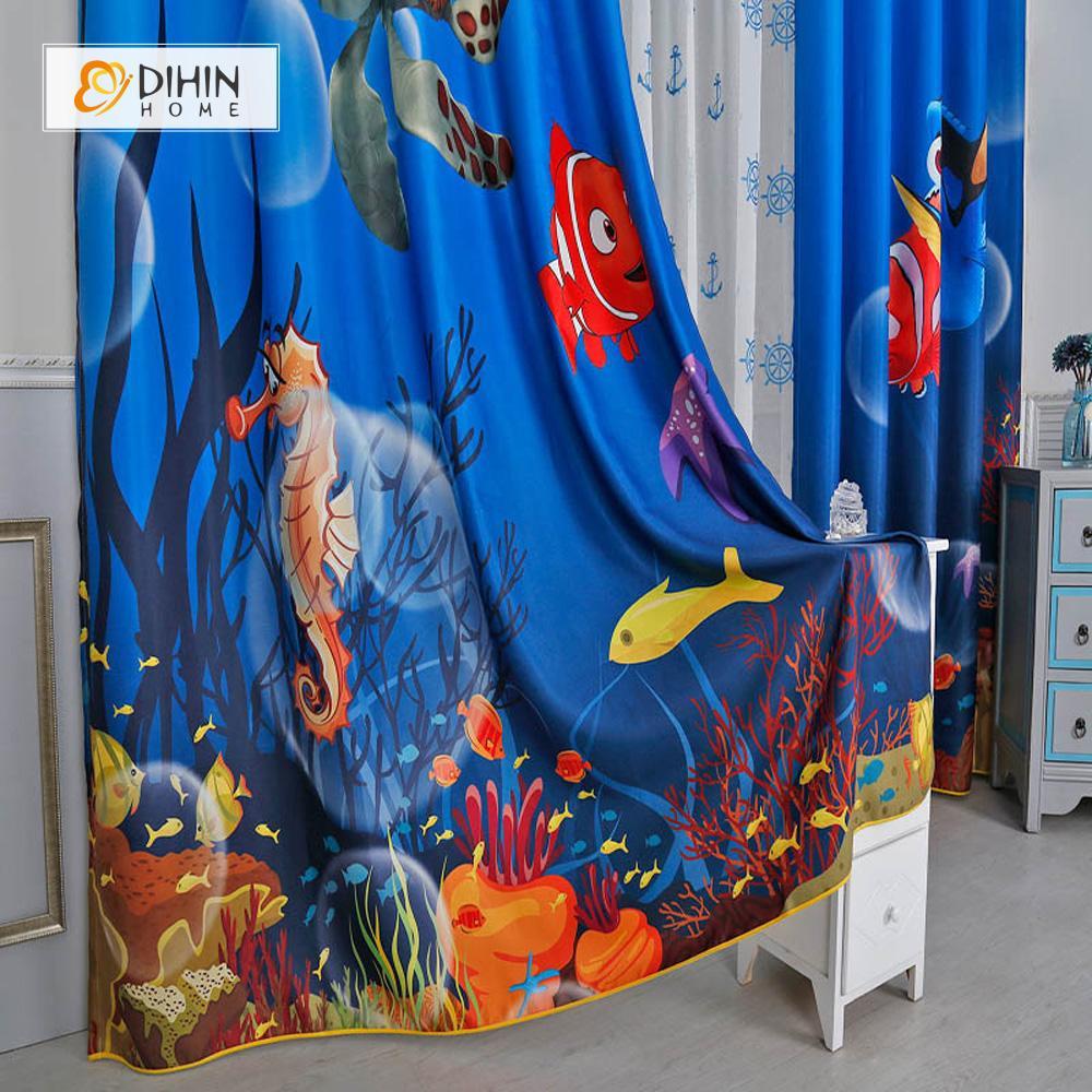 DIHIN HOME 3D Printed Nemo Blackout Curtains ,Window Curtains Grommet Curtain For Living Room ,39x102-inch,2 Panels Included Roman Shades Curtains Window Blinds custom curtains blackout curtains curtains for living room sheer curtains curtain fabric linen curtains kitchen curtains velvet curtains pinch pleat curtains bay window curtains outdoor curtains pleated curtains floral curtains dining room curtains kitchen valances drapes for bedroom patio curtains nursery curtains grommet curtains