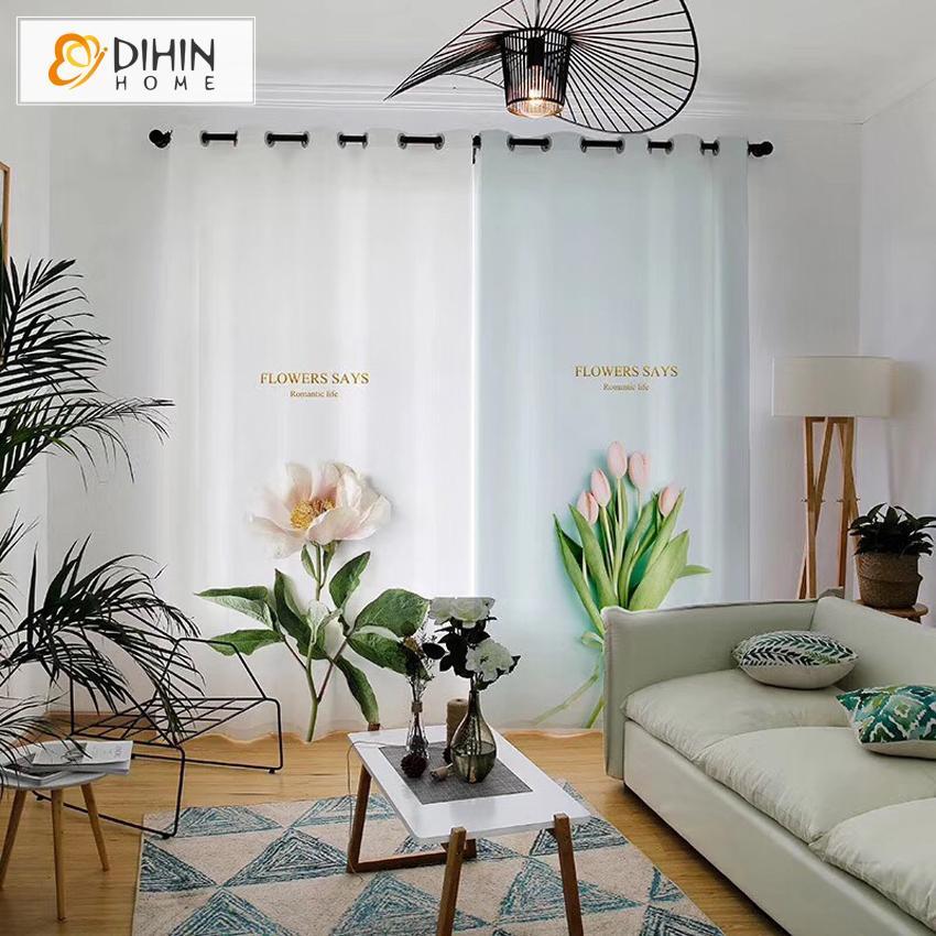 DIHIN HOME 3D Printed Nice Flowers Blackout Curtains,Window Curtains Grommet Curtain For Living Room ,39x102-inch,2 Panels Included Roman Shades Curtains Window Blinds custom curtains blackout curtains curtains for living room sheer curtains curtain fabric linen curtains kitchen curtains velvet curtains pinch pleat curtains bay window curtains outdoor curtains pleated curtains floral curtains dining room curtains kitchen valances drapes for bedroom patio curtains nursery curtains grommet curtains