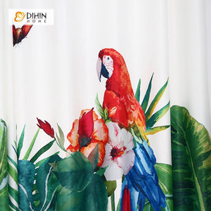 DIHIN HOME 3D Printed Parrot and Butterfly Blackout Curtains ,Window Curtains Grommet Curtain For Living Room ,39x102-inch,2 Panels Included Roman Shades Curtains Window Blinds custom curtains blackout curtains curtains for living room sheer curtains curtain fabric linen curtains kitchen curtains velvet curtains pinch pleat curtains bay window curtains outdoor curtains pleated curtains floral curtains dining room curtains kitchen valances drapes for bedroom patio curtains nursery curtains grommet curtains