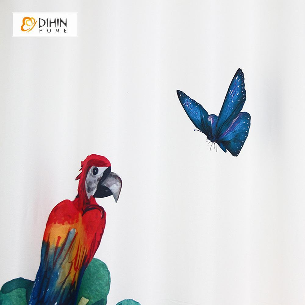 DIHIN HOME 3D Printed Parrot and Butterfly Blackout Curtains ,Window Curtains Grommet Curtain For Living Room ,39x102-inch,2 Panels Included Roman Shades Curtains Window Blinds custom curtains blackout curtains curtains for living room sheer curtains curtain fabric linen curtains kitchen curtains velvet curtains pinch pleat curtains bay window curtains outdoor curtains pleated curtains floral curtains dining room curtains kitchen valances drapes for bedroom patio curtains nursery curtains grommet curtains