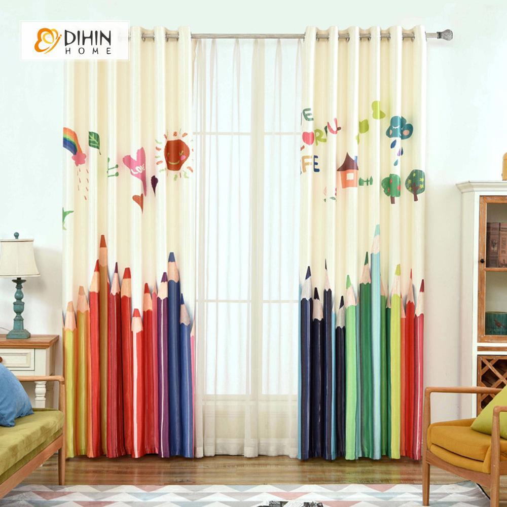 DIHIN HOME 3D Printed Pencil Blackout Curtains ,Window Curtains Grommet Curtain For Living Room ,39x102-inch,2 Panels Included Roman Shades Curtains Window Blinds custom curtains blackout curtains curtains for living room sheer curtains curtain fabric linen curtains kitchen curtains velvet curtains pinch pleat curtains bay window curtains outdoor curtains pleated curtains floral curtains dining room curtains kitchen valances drapes for bedroom patio curtains nursery curtains grommet curtains