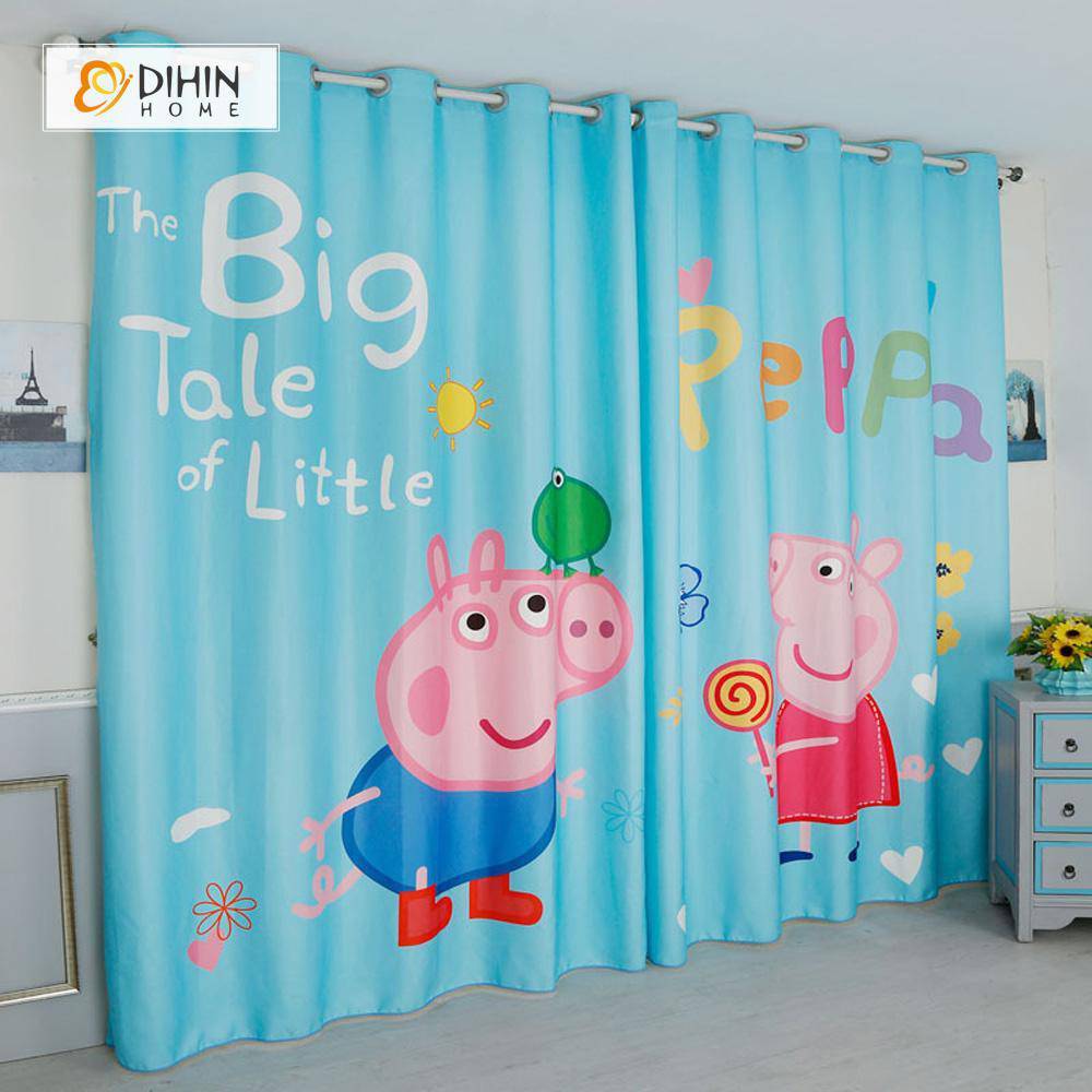 DIHIN HOME 3D Printed Peppa Pig Blackout Curtains ,Window Curtains Grommet Curtain For Living Room ,39x102-inch,2 Panels Included Roman Shades Curtains Window Blinds custom curtains blackout curtains curtains for living room sheer curtains curtain fabric linen curtains kitchen curtains velvet curtains pinch pleat curtains bay window curtains outdoor curtains pleated curtains floral curtains dining room curtains kitchen valances drapes for bedroom patio curtains nursery curtains grommet curtains