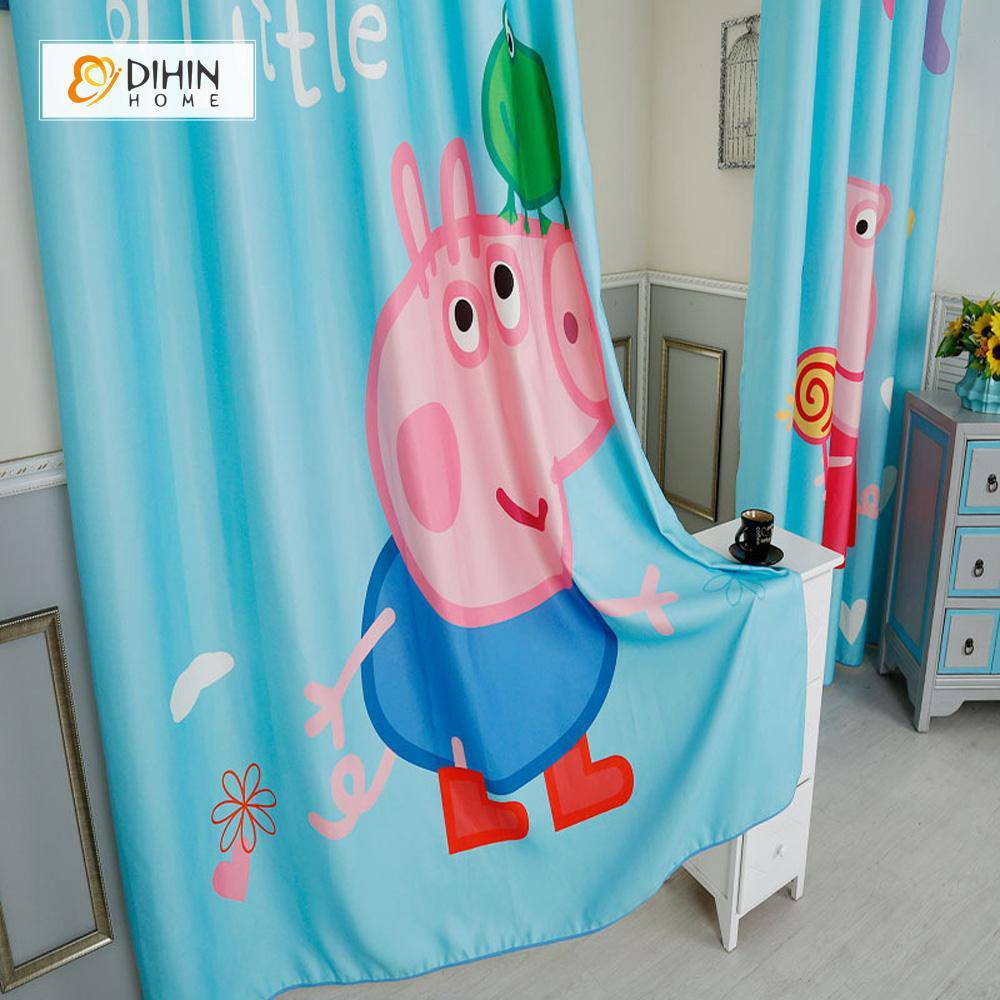 DIHIN HOME 3D Printed Peppa Pig Blackout Curtains ,Window Curtains Grommet Curtain For Living Room ,39x102-inch,2 Panels Included Roman Shades Curtains Window Blinds custom curtains blackout curtains curtains for living room sheer curtains curtain fabric linen curtains kitchen curtains velvet curtains pinch pleat curtains bay window curtains outdoor curtains pleated curtains floral curtains dining room curtains kitchen valances drapes for bedroom patio curtains nursery curtains grommet curtains