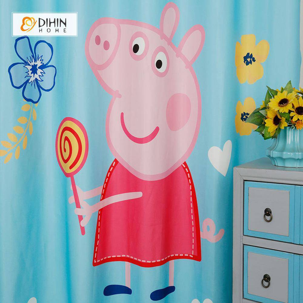DIHIN HOME 3D Printed Peppa Pig Blackout Curtains ,Window Curtains Grommet Curtain For Living Room ,39x102-inch,2 Panels Included Roman Shades Curtains Window Blinds custom curtains blackout curtains curtains for living room sheer curtains curtain fabric linen curtains kitchen curtains velvet curtains pinch pleat curtains bay window curtains outdoor curtains pleated curtains floral curtains dining room curtains kitchen valances drapes for bedroom patio curtains nursery curtains grommet curtains
