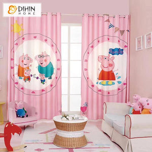 DIHIN HOME 3D Printed Peppa Pig Blackout Curtains,Window Curtains Grommet Curtain For Living Room ,39x102-inch,2 Panels Included Roman Shades Curtains Window Blinds custom curtains blackout curtains curtains for living room sheer curtains curtain fabric linen curtains kitchen curtains velvet curtains pinch pleat curtains bay window curtains outdoor curtains pleated curtains floral curtains dining room curtains kitchen valances drapes for bedroom patio curtains nursery curtains grommet curtains