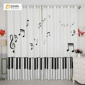 DIHIN HOME 3D Printed Piano Blackout Curtains ,Window Curtains Grommet Curtain For Living Room ,39x102-inch,2 Panels Included Roman Shades Curtains Window Blinds custom curtains blackout curtains curtains for living room sheer curtains curtain fabric linen curtains kitchen curtains velvet curtains pinch pleat curtains bay window curtains outdoor curtains pleated curtains floral curtains dining room curtains kitchen valances drapes for bedroom patio curtains nursery curtains grommet curtains