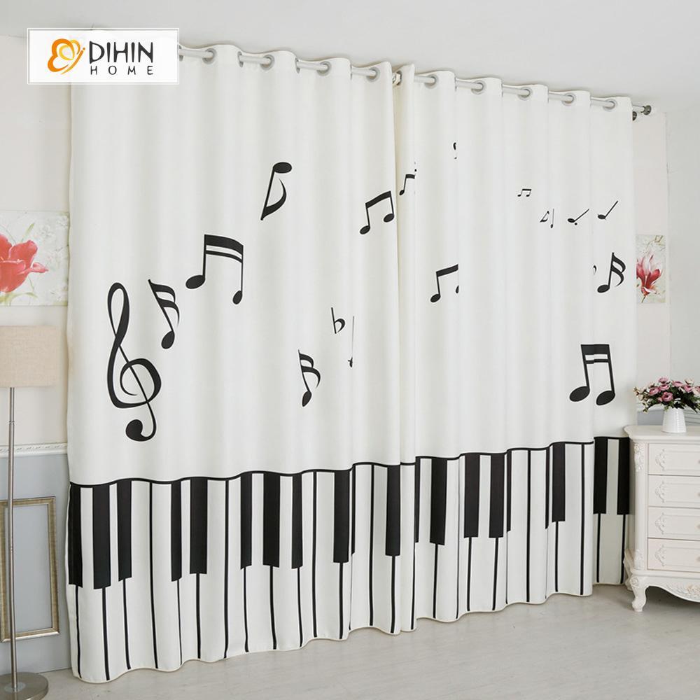 DIHIN HOME 3D Printed Piano Blackout Curtains ,Window Curtains Grommet Curtain For Living Room ,39x102-inch,2 Panels Included Roman Shades Curtains Window Blinds custom curtains blackout curtains curtains for living room sheer curtains curtain fabric linen curtains kitchen curtains velvet curtains pinch pleat curtains bay window curtains outdoor curtains pleated curtains floral curtains dining room curtains kitchen valances drapes for bedroom patio curtains nursery curtains grommet curtains