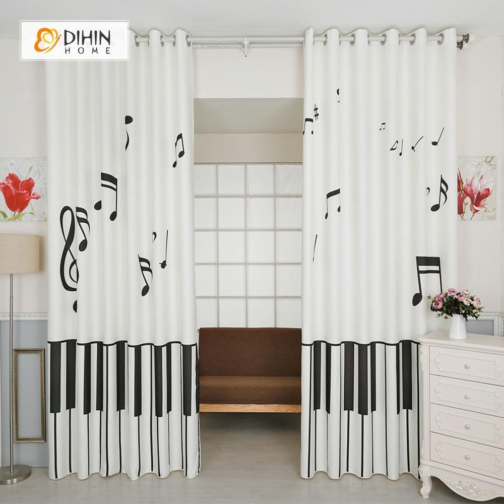 DIHIN HOME 3D Printed Piano Blackout Curtains ,Window Curtains Grommet Curtain For Living Room ,39x102-inch,2 Panels Included Roman Shades Curtains Window Blinds custom curtains blackout curtains curtains for living room sheer curtains curtain fabric linen curtains kitchen curtains velvet curtains pinch pleat curtains bay window curtains outdoor curtains pleated curtains floral curtains dining room curtains kitchen valances drapes for bedroom patio curtains nursery curtains grommet curtains