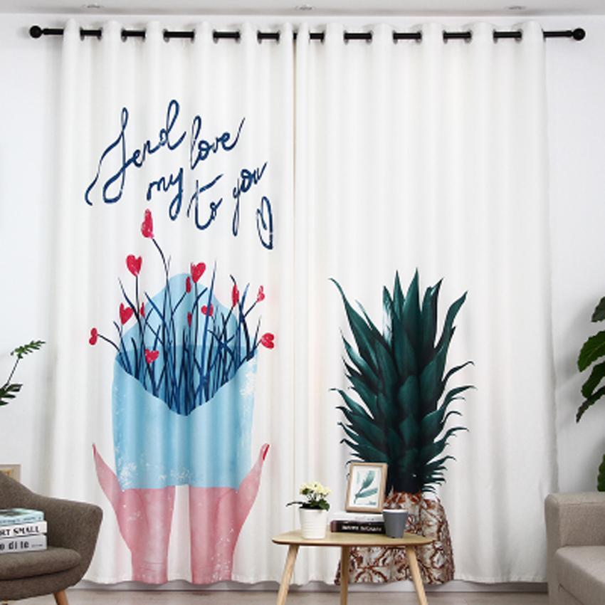 DIHIN HOME 3D Printed Pineapple and Flowers Blackout Curtains,Window Curtains Grommet Curtain For Living Room ,39x102-inch,2 Panels Included Roman Shades Curtains Window Blinds custom curtains blackout curtains curtains for living room sheer curtains curtain fabric linen curtains kitchen curtains velvet curtains pinch pleat curtains bay window curtains outdoor curtains pleated curtains floral curtains dining room curtains kitchen valances drapes for bedroom patio curtains nursery curtains grommet curtains