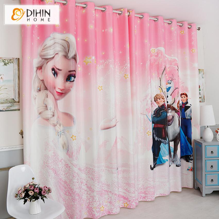 DIHIN HOME 3D Printed Pink Color Cartoon Frozen Blackout Curtains,Window Curtains Grommet Curtain For Living Room ,39x102-inch,2 Panels Included Roman Shades Curtains Window Blinds custom curtains blackout curtains curtains for living room sheer curtains curtain fabric linen curtains kitchen curtains velvet curtains pinch pleat curtains bay window curtains outdoor curtains pleated curtains floral curtains dining room curtains kitchen valances drapes for bedroom patio curtains nursery curtains grommet curtai