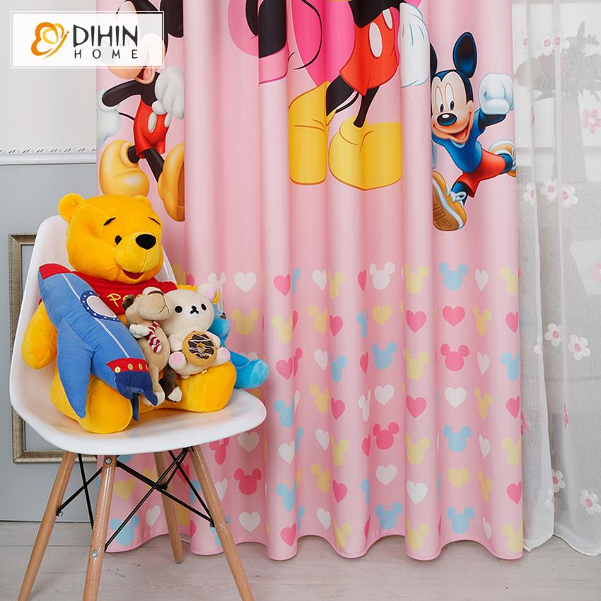DIHIN HOME 3D Printed Pink Mickey Blackout Curtains,Window Curtains Grommet Curtain For Living Room ,39x102-inch,2 Panels Included Roman Shades Curtains Window Blinds custom curtains blackout curtains curtains for living room sheer curtains curtain fabric linen curtains kitchen curtains velvet curtains pinch pleat curtains bay window curtains outdoor curtains pleated curtains floral curtains dining room curtains kitchen valances drapes for bedroom patio curtains nursery curtains grommet curtains