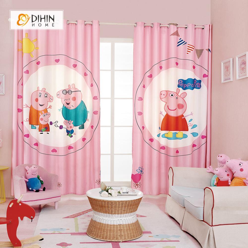 DIHIN HOME 3D Printed Pink Peppa Pig Blackout Curtains ,Window Curtains Grommet Curtain For Living Room ,39x102-inch,2 Panels Included Roman Shades Curtains Window Blinds custom curtains blackout curtains curtains for living room sheer curtains curtain fabric linen curtains kitchen curtains velvet curtains pinch pleat curtains bay window curtains outdoor curtains pleated curtains floral curtains dining room curtains kitchen valances drapes for bedroom patio curtains nursery curtains grommet curtains