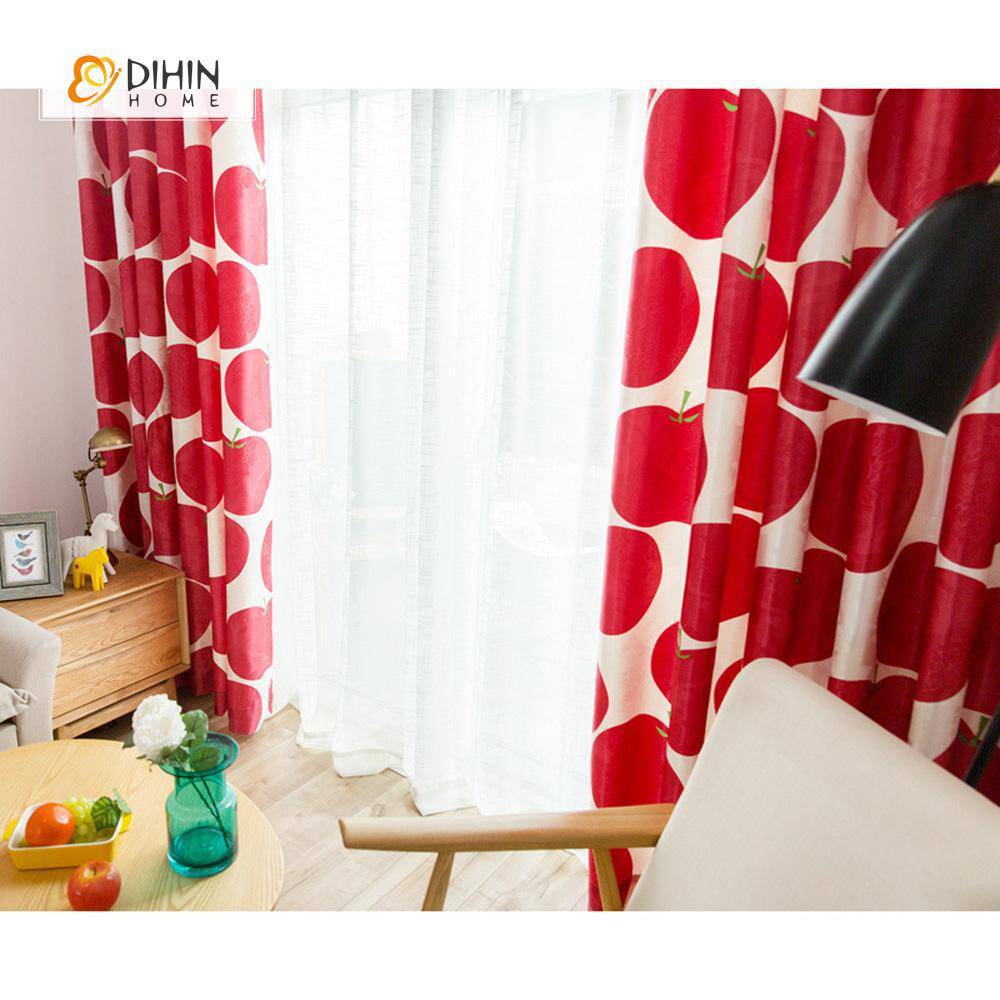 DIHIN HOME 3D Printed Red Apple Blackout Curtains ,Window Curtains Grommet Curtain For Living Room ,39x102-inch,2 Panels Included Roman Shades Curtains Window Blinds custom curtains blackout curtains curtains for living room sheer curtains curtain fabric linen curtains kitchen curtains velvet curtains pinch pleat curtains bay window curtains outdoor curtains pleated curtains floral curtains dining room curtains kitchen valances drapes for bedroom patio curtains nursery curtains grommet curtains