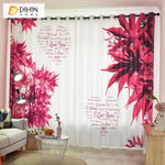 DIHIN HOME 3D Printed Red Maple Leaves and Love Blackout Curtains,Window Curtains Grommet Curtain For Living Room ,39x102-inch,2 Panels Include Roman Shades Window Curtains Curtains Window Blinds Curtains Drapes linen drapery curtains and drapes windows drapes custom curtains blackout curtains curtains for living room window shades sheer curtains curtain fabric window treatments custom drapery