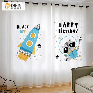 DIHIN HOME 3D Printed Rocket and Civet Cats Blackout Curtains,Window Curtains Grommet Curtain For Living Room ,39x102-inch,2 Panels Included Roman Shades Curtains Window Blinds custom curtains blackout curtains curtains for living room sheer curtains curtain fabric linen curtains kitchen curtains velvet curtains pinch pleat curtains bay window curtains outdoor curtains pleated curtains floral curtains dining room curtains kitchen valances drapes for bedroom patio curtains nursery curtains grommet curtains
