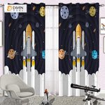 DIHIN HOME 3D Printed Spaceship and Star Blackout Curtains ,Window Curtains Grommet Curtain For Living Room ,39x102-inch,2 Panels Included Roman Shades Curtains Window Blinds custom curtains blackout curtains curtains for living room sheer curtains curtain fabric linen curtains kitchen curtains velvet curtains pinch pleat curtains bay window curtains outdoor curtains pleated curtains floral curtains dining room curtains kitchen valances drapes for bedroom patio curtains nursery curtains grommet curtains