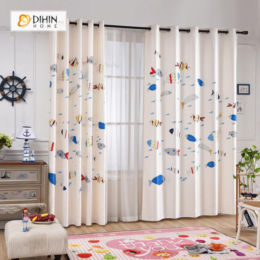 DIHIN HOME 3D Printed Specific Fish Blackout Curtains ,Window Curtains Grommet Curtain For Living Room ,39x102-inch,2 Panels Included Roman Shades Curtains Window Blinds custom curtains blackout curtains curtains for living room sheer curtains curtain fabric linen curtains kitchen curtains velvet curtains pinch pleat curtains bay window curtains outdoor curtains pleated curtains floral curtains dining room curtains kitchen valances drapes for bedroom patio curtains nursery curtains grommet curtains