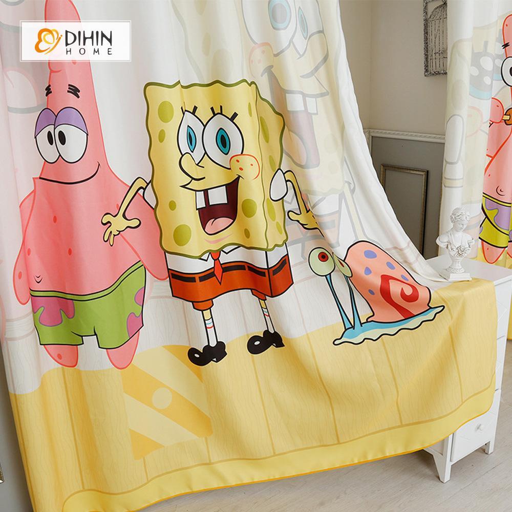 DIHIN HOME 3D Printed SpongeBob Squarepants Blackout Curtains ,Window Curtains Grommet Curtain For Living Room ,39x102-inch,2 Panels Included Roman Shades Curtains Window Blinds custom curtains blackout curtains curtains for living room sheer curtains curtain fabric linen curtains kitchen curtains velvet curtains pinch pleat curtains bay window curtains outdoor curtains pleated curtains floral curtains dining room curtains kitchen valances drapes for bedroom patio curtains nursery curtains grommet curtains