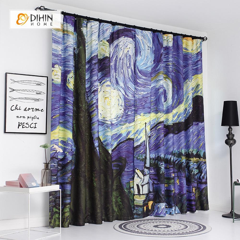 DIHIN HOME 3D Printed Starry Sky Blackout Curtains ,Window Curtains Grommet Curtain For Living Room ,39x102-inch,2 Panels Included Roman Shades Curtains Window Blinds custom curtains blackout curtains curtains for living room sheer curtains curtain fabric linen curtains kitchen curtains velvet curtains pinch pleat curtains bay window curtains outdoor curtains pleated curtains floral curtains dining room curtains kitchen valances drapes for bedroom patio curtains nursery curtains grommet curtains