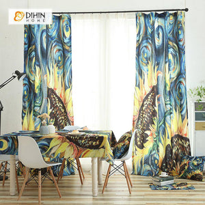 DIHIN HOME 3D Printed Sunflower Blackout Curtains ,Window Curtains Grommet Curtain For Living Room ,39x102-inch,2 Panels Included Roman Shades Curtains Window Blinds custom curtains blackout curtains curtains for living room sheer curtains curtain fabric linen curtains kitchen curtains velvet curtains pinch pleat curtains bay window curtains outdoor curtains pleated curtains floral curtains dining room curtains kitchen valances drapes for bedroom patio curtains nursery curtains grommet curtains