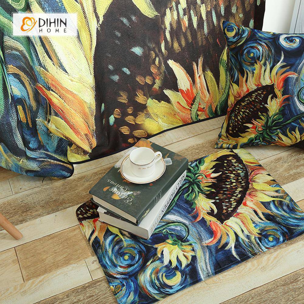 DIHIN HOME 3D Printed Sunflower Blackout Curtains ,Window Curtains Grommet Curtain For Living Room ,39x102-inch,2 Panels Included Roman Shades Curtains Window Blinds custom curtains blackout curtains curtains for living room sheer curtains curtain fabric linen curtains kitchen curtains velvet curtains pinch pleat curtains bay window curtains outdoor curtains pleated curtains floral curtains dining room curtains kitchen valances drapes for bedroom patio curtains nursery curtains grommet curtains