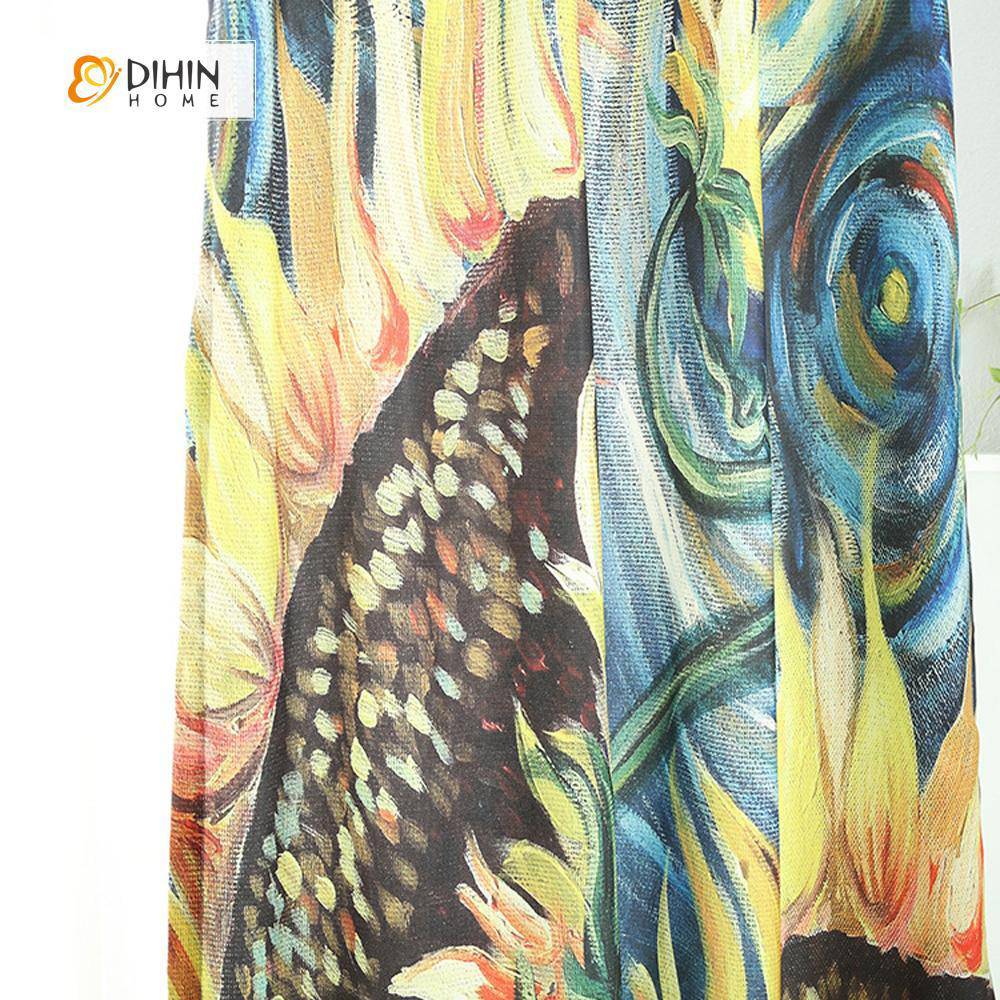 DIHIN HOME 3D Printed Sunflower Blackout Curtains ,Window Curtains Grommet Curtain For Living Room ,39x102-inch,2 Panels Included Roman Shades Curtains Window Blinds custom curtains blackout curtains curtains for living room sheer curtains curtain fabric linen curtains kitchen curtains velvet curtains pinch pleat curtains bay window curtains outdoor curtains pleated curtains floral curtains dining room curtains kitchen valances drapes for bedroom patio curtains nursery curtains grommet curtains