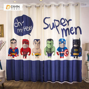 DIHIN HOME 3D Printed Supermen Blackout Curtains ,Window Curtains Grommet Curtain For Living Room ,39x102-inch,2 Panels Included Roman Shades Curtains Window Blinds custom curtains blackout curtains curtains for living room sheer curtains curtain fabric linen curtains kitchen curtains velvet curtains pinch pleat curtains bay window curtains outdoor curtains pleated curtains floral curtains dining room curtains kitchen valances drapes for bedroom patio curtains nursery curtains grommet curtains