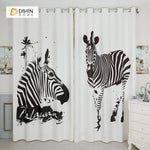 DIHIN HOME 3D Printed Two Zebra Blackout Curtains ,Window Curtains Grommet Curtain For Living Room ,39x102-inch,2 Panels Included Roman Shades Curtains Window Blinds custom curtains blackout curtains curtains for living room sheer curtains curtain fabric linen curtains kitchen curtains velvet curtains pinch pleat curtains bay window curtains outdoor curtains pleated curtains floral curtains dining room curtains kitchen valances drapes for bedroom patio curtains nursery curtains grommet curtains