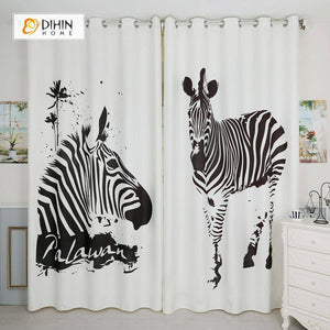 DIHIN HOME 3D Printed Two Zebra Blackout Curtains ,Window Curtains Grommet Curtain For Living Room ,39x102-inch,2 Panels Included Roman Shades Curtains Window Blinds custom curtains blackout curtains curtains for living room sheer curtains curtain fabric linen curtains kitchen curtains velvet curtains pinch pleat curtains bay window curtains outdoor curtains pleated curtains floral curtains dining room curtains kitchen valances drapes for bedroom patio curtains nursery curtains grommet curtains